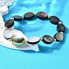 Abalone Shell Beads Stretch Bracelets BJEW-D315-03G-4
