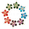8Pcs 4 Colors Glass Pendants PALLOY-TA00350-2