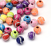 Baseball Plating Acrylic Beads SACR-R886-01-1