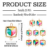 25Pcs Polymer Clay Heart & CCB Square Frame Links Connector Charms CLAY-TADJ0001-05-4