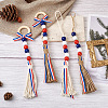 Crafans 4Pcs 2 Style Independence Day Theme Hemp Rope Tassels Pendant Decorations HJEW-CF0001-19-5