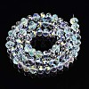 Electroplate Transparent Glass Beads Strands EGLA-N002-19A-B01-4