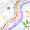 9 Strands 9 Colors Frosted Spray Painted Glass Beads Strands GLAA-CA0001-18-4