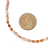 Natural Red Netstone Column & Faceted Round Red Agate Beaded Necklaces for Women NJEW-JN05647-3