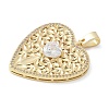 Brass Micro Pave Cubic Zirconia Pendants KK-K298-09G-04-2