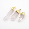 Natural Quartz Crystal Pointed Pendants G-J294-M-1