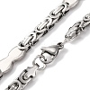 201 Stainless Steel Gourd Byzantine Chain Necklace NJEW-F222-33P-2