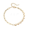 2Pcs 304 Stainless Steel Asymmetric Heart Link Chains Bracelets BJEW-JB13510-3