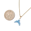 MIYUKI Delica Beads Beaded Mermaid Tail Pendant 304 Stainless Steel Cable Chain Necklaces for Women NJEW-MZ00130-03-3