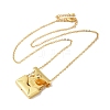 Brass Micro Pave Cubic Zirconia Pendant Necklace NJEW-B082-02G-02-2