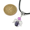 Angel Shape Alloy with Glass Pendant Necklaces NJEW-JN04560-01-3