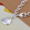 Brass Heart Charm Bracelets For Women BJEW-BB12638-3
