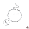 Rhodium Plated 925 Sterling Silver Paperclip Chain Bracelets BJEW-I314-055P-4