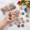  24Pcs 3 Colors Alloy & Brass Snap Buttons FIND-NB0003-69-3