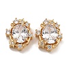 Brass Micro Pave Cubic Zirconia Beads KK-U037-02G-02-1