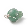 Natural Green Aventurine Pendants PALLOY-JF01990-02-3