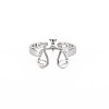 304 Stainless Steel 12 Constellations/Zodiac Signs Open Cuff Ring for Women RJEW-S405-156P-B-1