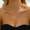 Simple Brass Singapore Chain Necklaces for Women WX2955-1-1