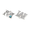 Synthetic Turquoise & Alloy Pendants PALLOY-H146-01AS-M-2