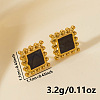 304 Stainless Steel Square Stud Earrings YJ7364-3-2