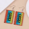 Opaque Acrylic Tape Dangle Earrings FS-WG620E7-03-1