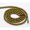 Non-magnetic Synthetic Hematite Beads Strands G-K015-3mm-01-2