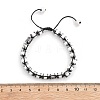 Adjustable Natural Howlite and Non-magnetic Synthetic Hematite Braided Bead Bracelets BJEW-Z090-01O-5