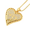 Brass Micro Pave Clear Cubic Zirconia Pendant Necklaces LS-NJEW-M220-01A-G-1