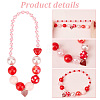 4Pcs 4 Color Alloy Enamel Pendant Necklaces Set NJEW-AB00006-4