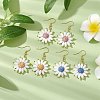 Natural Lava Rock Flower Dangle Earrings EJEW-TA00568-2