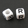 Letter Acrylic European Large Hole Beads X-OPDL-R050-10mm-R-1
