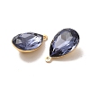 Real 18K Gold Plated Brass with Glass Pendants KK-177-22G-06-3