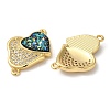 Rack Plating Brass Micro Pave Clear Cubic Zirconia Connector Charms KK-P268-20G-3