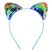 Cat Ears with Reversible Sequins Cloth Head Bands OHAR-PW0001-163C