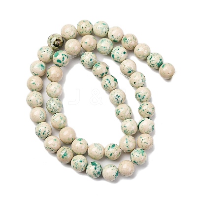 Natural Dyed Marble Beads Strands G-P593-8mm-01-1