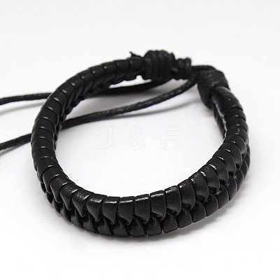 Trendy Unisex Casual Style Imitation Leather and Leather Bracelets BJEW-L302-01-1
