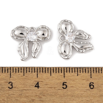Brass Micro Pave Clear Cubic Zirconia Pendants KK-L212-05P-1