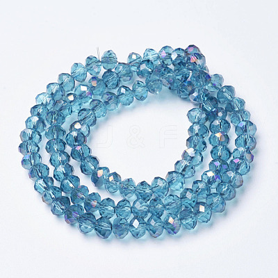 Electroplate Transparent Glass Beads Strands EGLA-A034-T6mm-F17-1