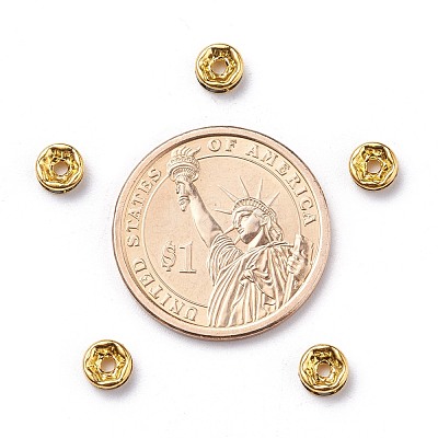 Brass Grade A Rhinestone Spacer Beads RSB036NF-04G-1