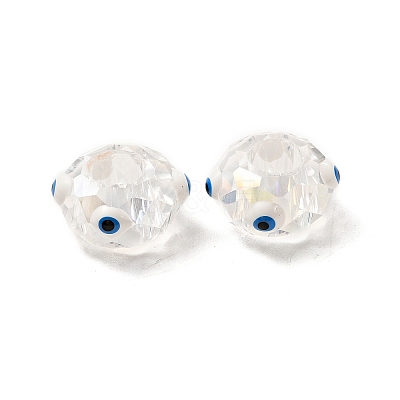 Transparent Glass European Beads GLAA-F121-07F-1