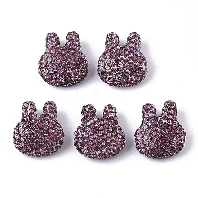 Handmade Polymer Clay Rhinestone Beads RB-T017-08D-1