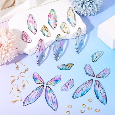DIY Epoxy Resin Wing Pendants Dangle Earring Making Kits DIY-TA0012-37-1
