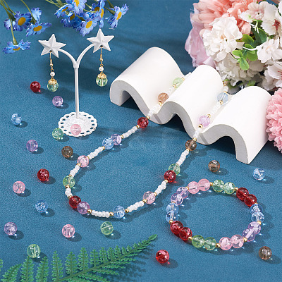 80Pcs Handmade Transparent Lampwork Beads FIND-TAD0001-04E-1