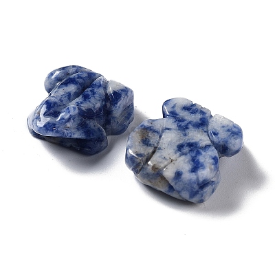 Natural Mix Gemstone Frog Healing  Figurines DJEW-Z005-03-1