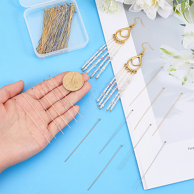 140Pcs 2 Colors 304 Stainless Steel Ball Head Pins STAS-PH0006-77-1