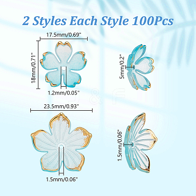 200Pcs 2 Styles Acrylic Bead Caps OACR-AR0001-38-1