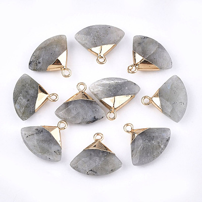Electroplate Natural Labradorite Pendants G-T112-04A-1