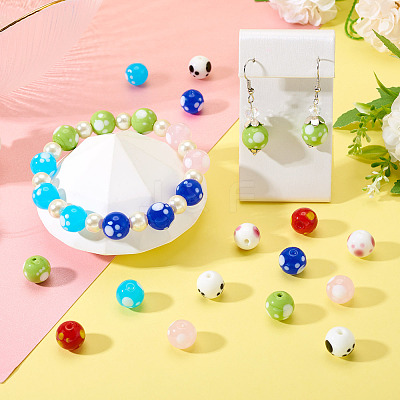 40Pcs 8 Colors Handmade Lampwork Beads LAMP-TA0001-54A-1