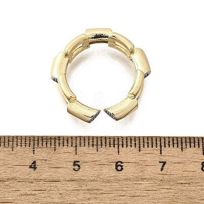 Brass Micro Pave Clear Cubic Zirconia Cuff Rings for Women RJEW-G347-02G-1