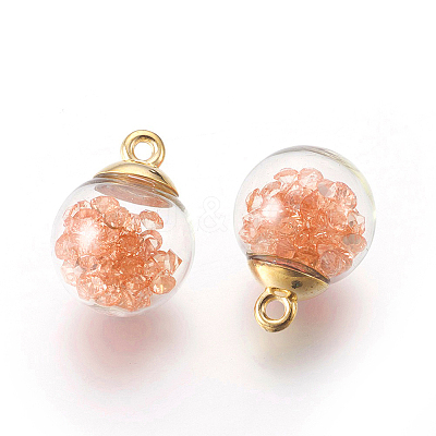 Transparent Glass Bottle Pendants LS-GLAA-L018-11-A-1